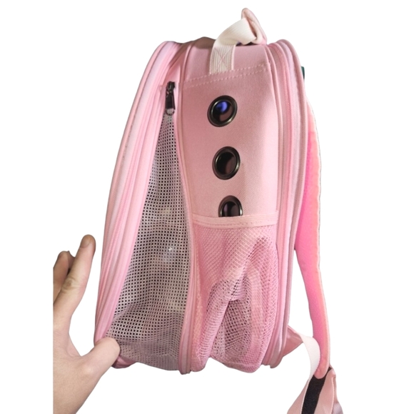 XZKING Pink Bubble Expandable Small Pet Cat Dog Backpack Carrier 12.5"X11"X16.5" - Picture 5 of 11